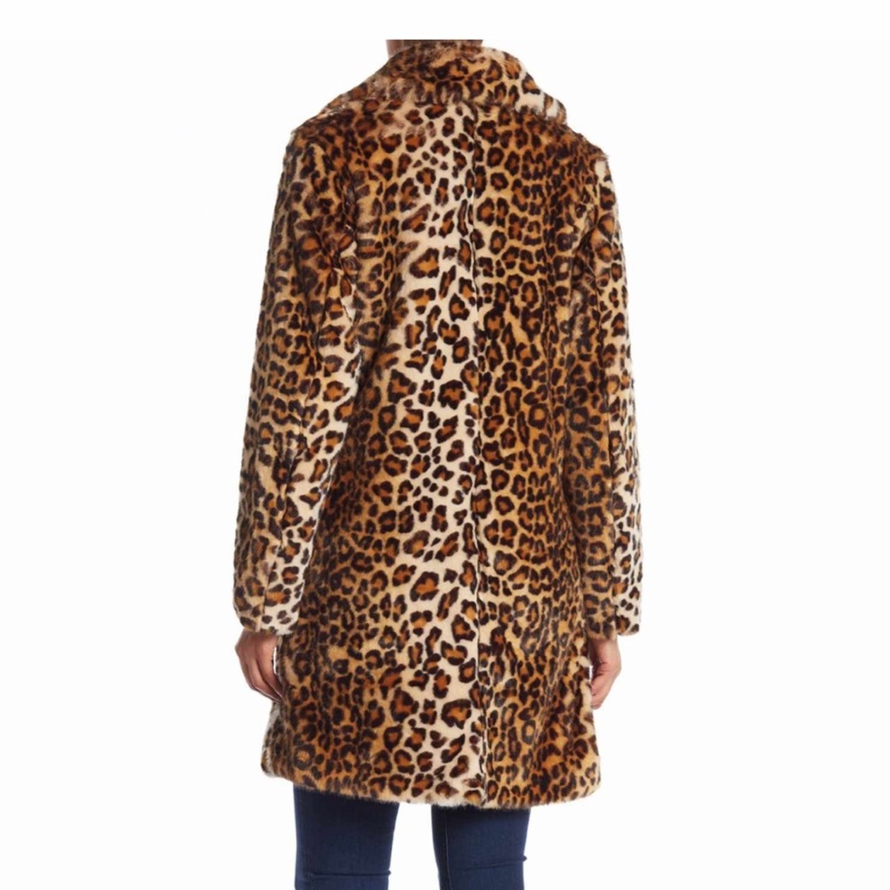 NWOT Trina Turk Leopard Print Faux Fur Coat - Picture 3 of 13